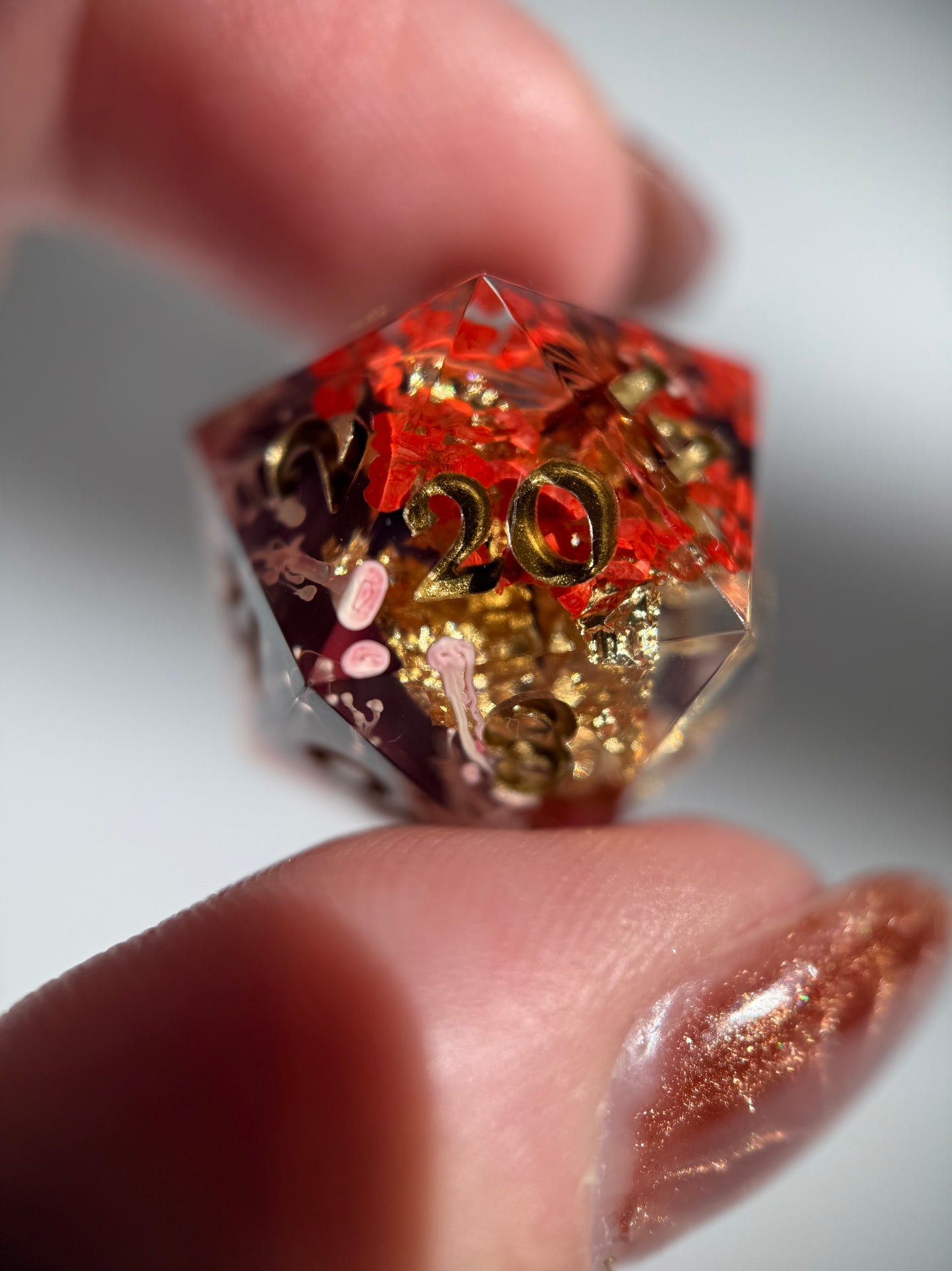 Red Floral Single D20