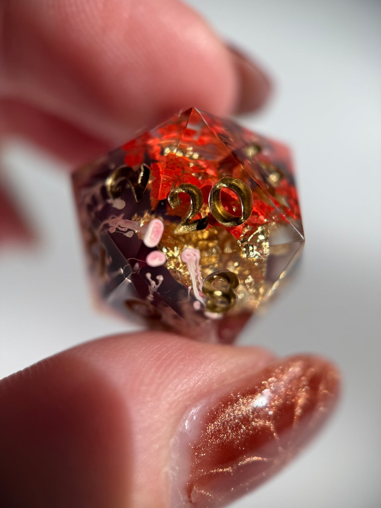 Red Floral Single D20