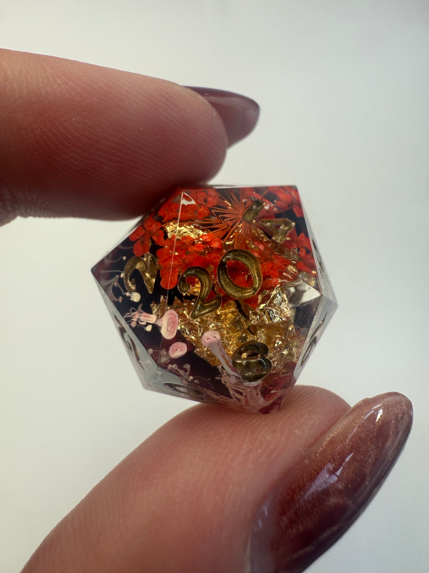 Red Floral Single D20