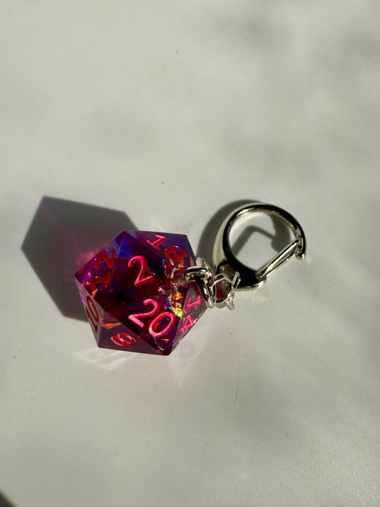 Cyberpunk D20 Keychain