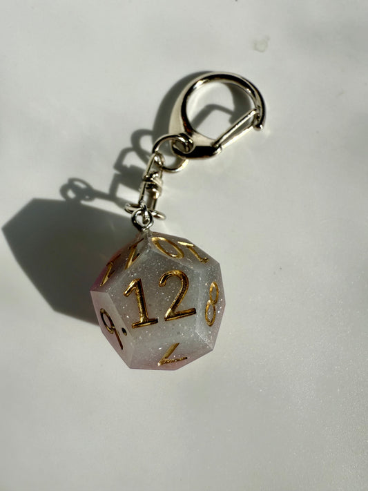 Cloudy Rainbow D12 Keychain